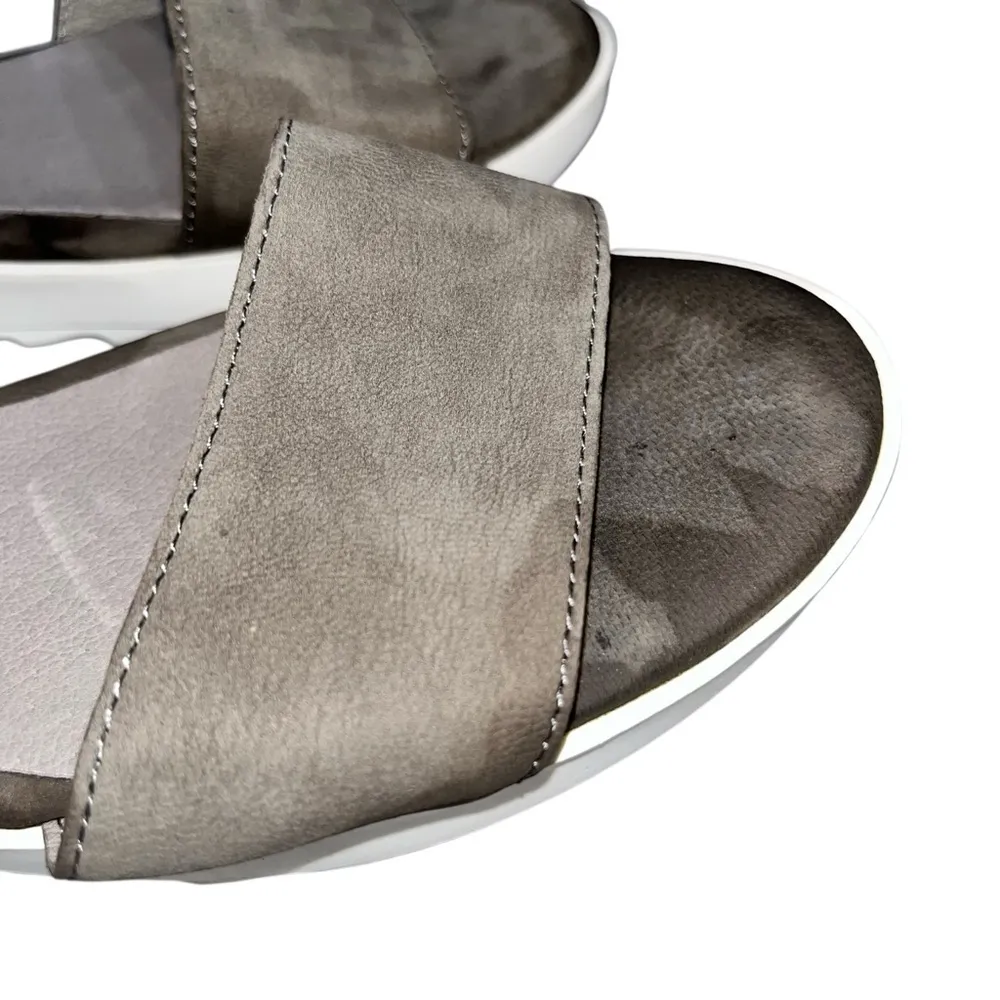 Eileen Fisher Gray Kash Tumbled Nubuck Leather Sneaker Sandals Shoes size 8.5 - Image 6