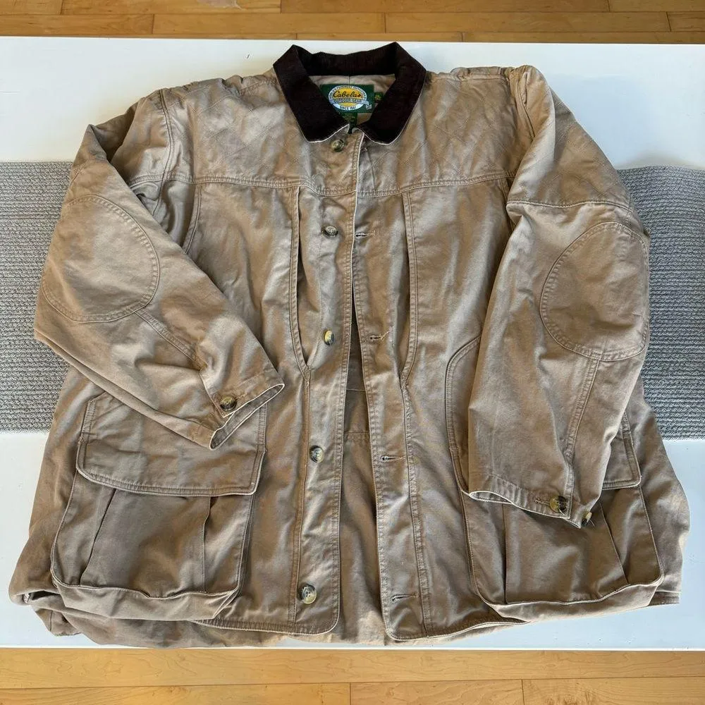 Cabela’s Tan Brown Corduroy Collar Quilated Canvas Barn Jacket Chore Coat 2XL - Image 7