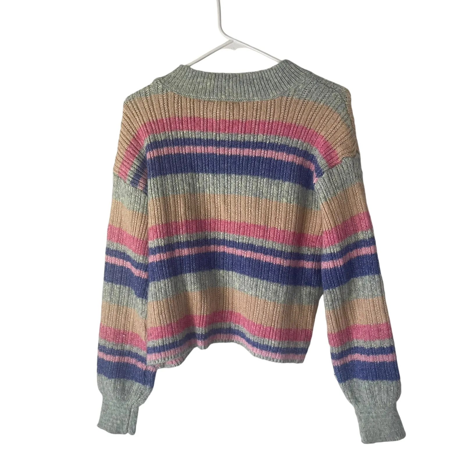 Jessica Simpson Women Small‎ Rainbow Portia Striped Multicolored Knit Sweater - Image 7