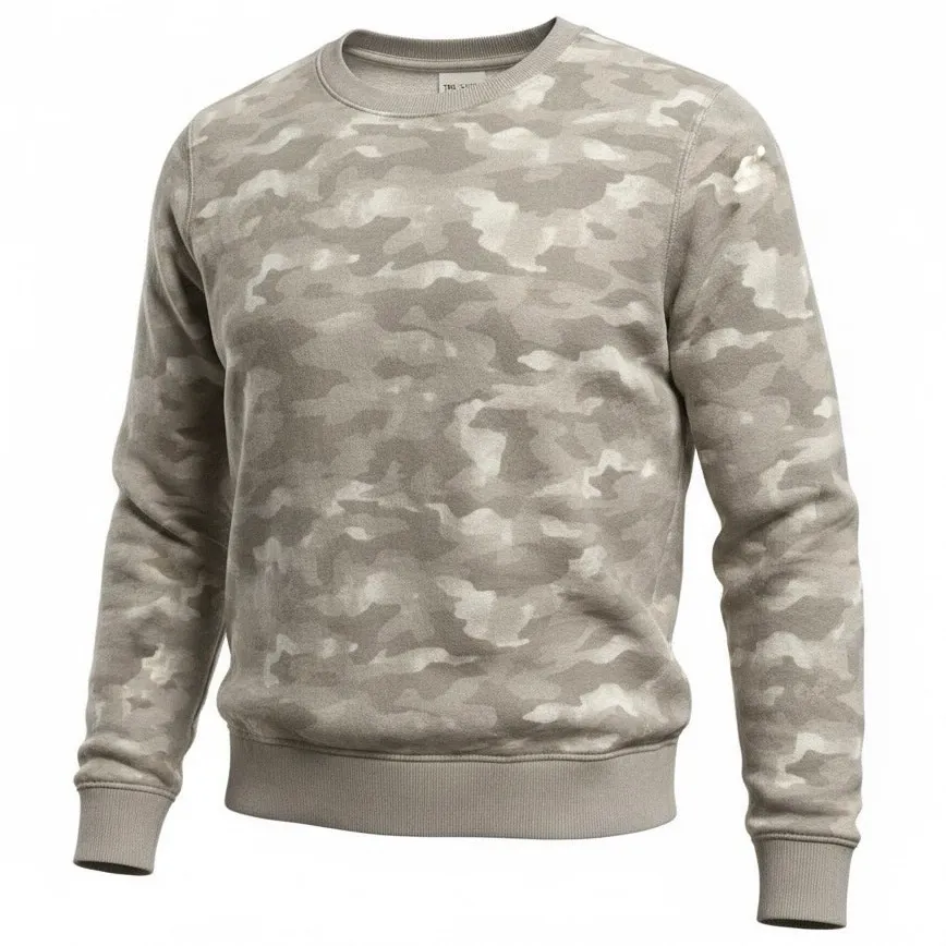 Tek Gear Camo Crewneck Sweatshirt XL Gray Green Camouflage Fleece Pullover Comfy - Image 2