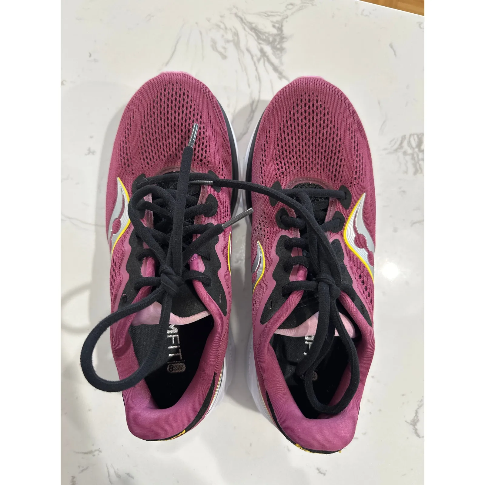 Saucony Women's Ride 14 Running Sneaker Quartz/Vizigold, Size 7, EUC - Image 5