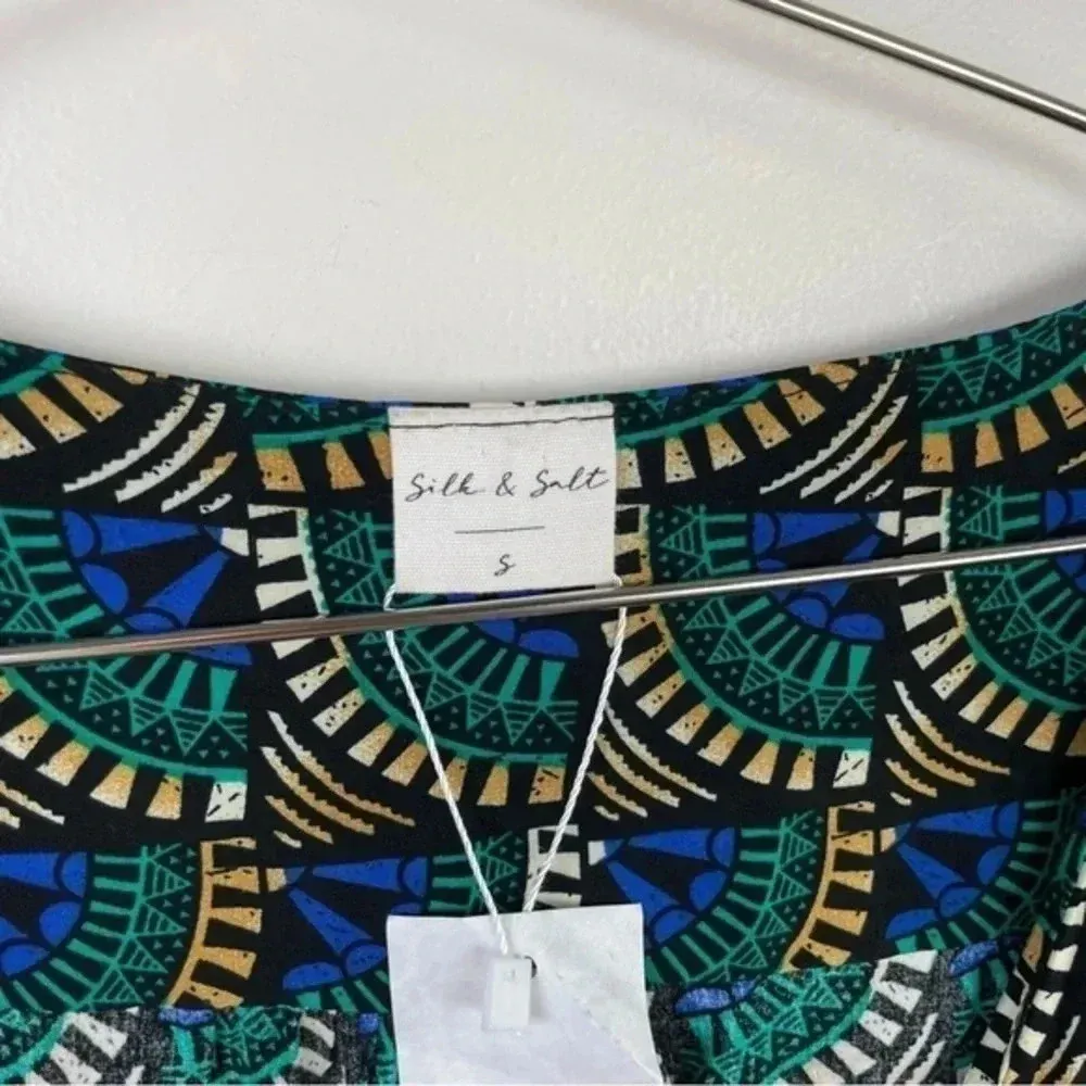 Silk & Salt Green And Blue Journey African Peacock‎ Wrap Maxi Dress - Image 7