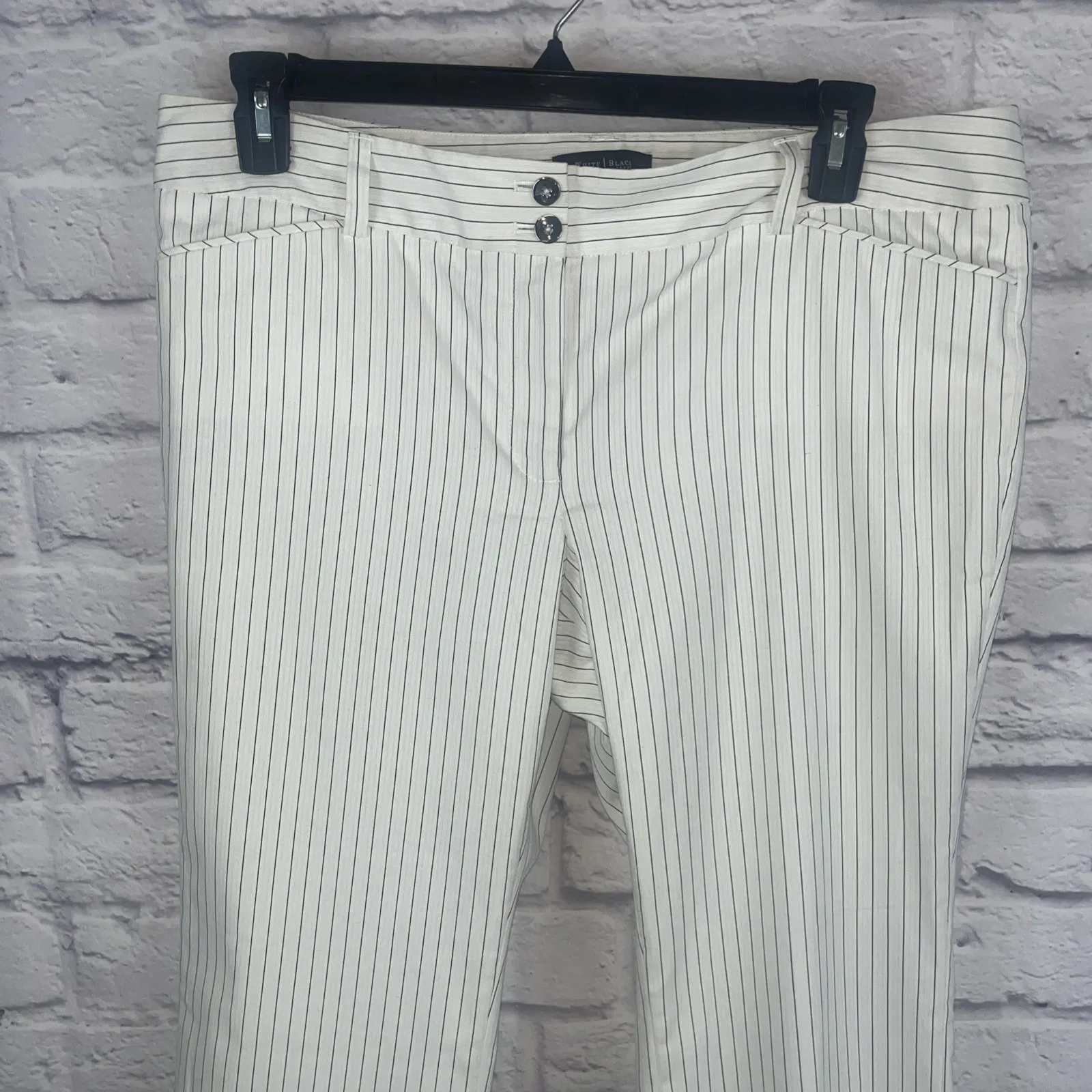 White House Black Market Women's Legacy Pinstripe Bootcut Lined   Pants 14R READ - Image 2