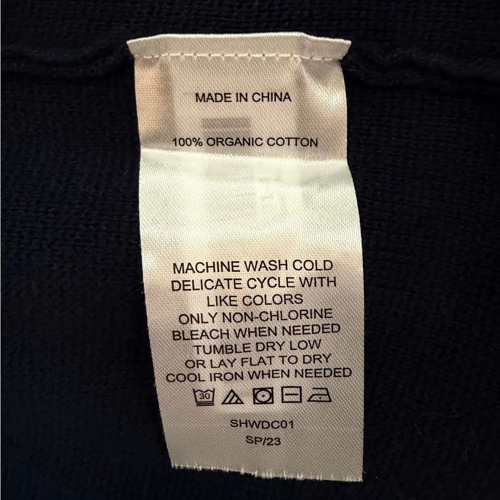 Quince 100% Organic Cotton Knit Blazer – Navy Blue - Size Small - Image 7