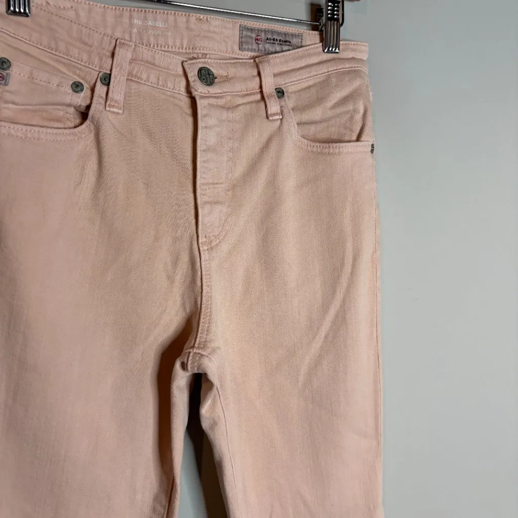 AG Adriano Goldschmied Isabelle High Rise Straight Crop blush pink jeans - Image 2
