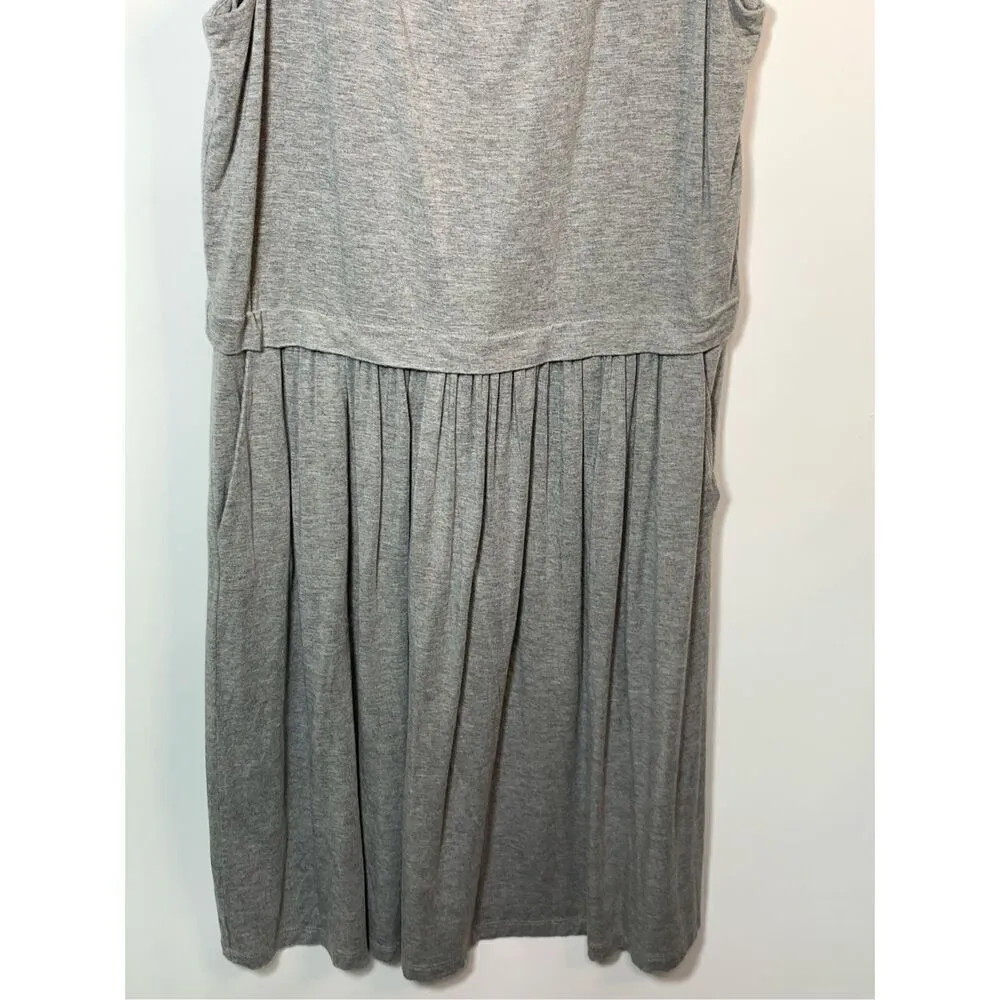 Kenar Women's Scoop Neck Sleeveless Pleated Mini Dress Gray Size Large - Image 5