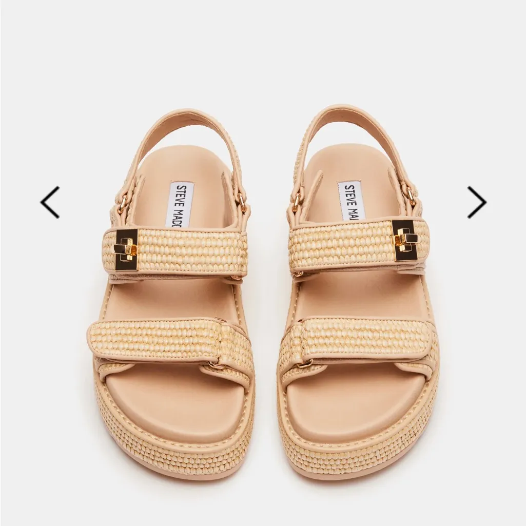 NWOB Steve Madden Big Mona Raffia Sandals - Image 2