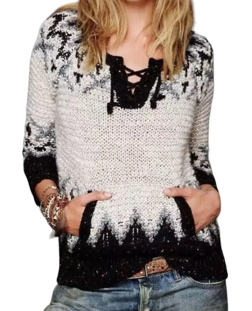 Free People Love Bug Wool Blend Fair Isle Nordic Print Wool Blend  Sweater - Image 1