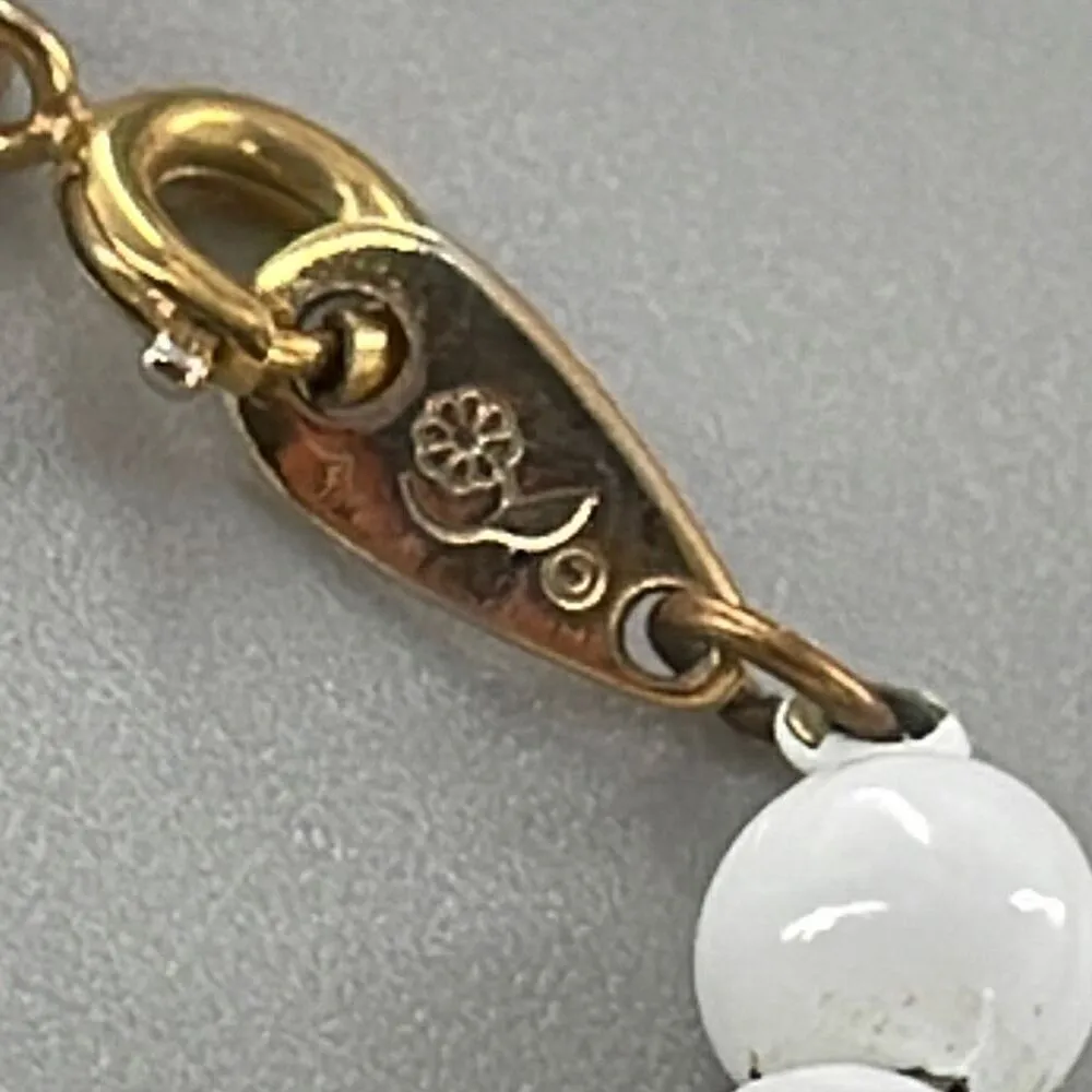 Set of two enamel painted metal strand of beads Blue - Image 4