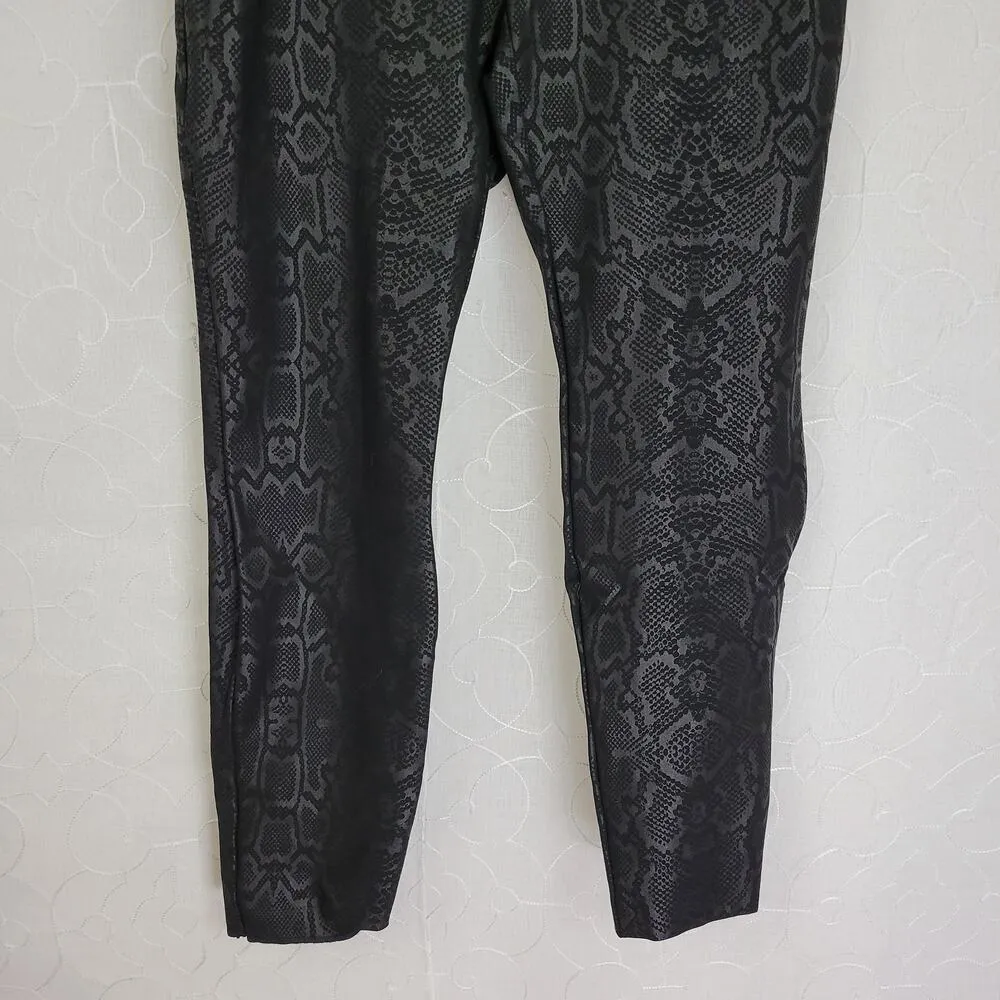 Alfani Womens Pants Size 8 Black Gray Metallic Snakeskin Print Skinny Stretch - Image 8