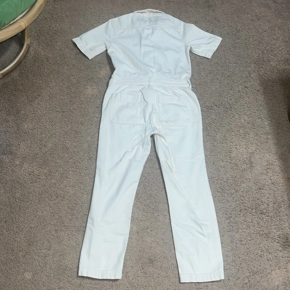 Everlane‎ Short Sleeve Denim Coverall Organic Cotton Seeded Ecru 00 - Image 6