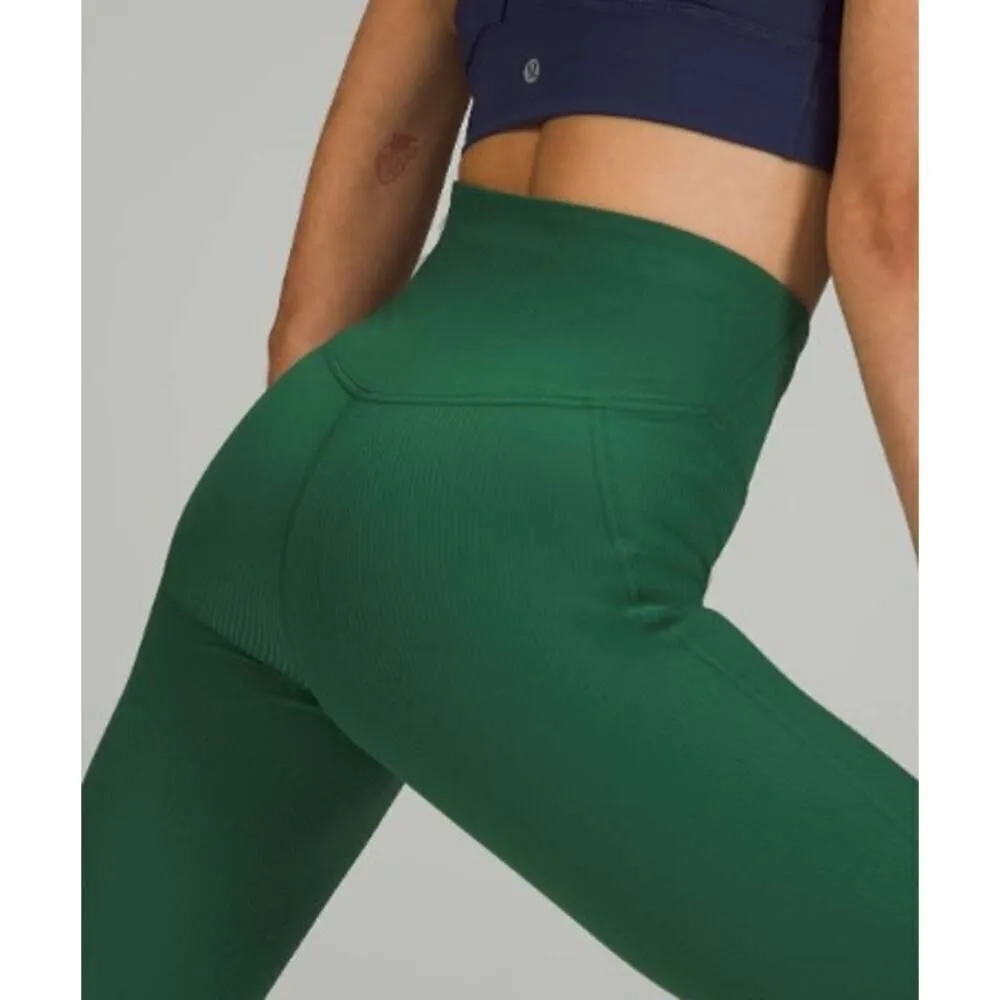 Lululemon Base Pace High-Rise Ribbed Tight 25" Everglade Green Sz. 2 - Image 3
