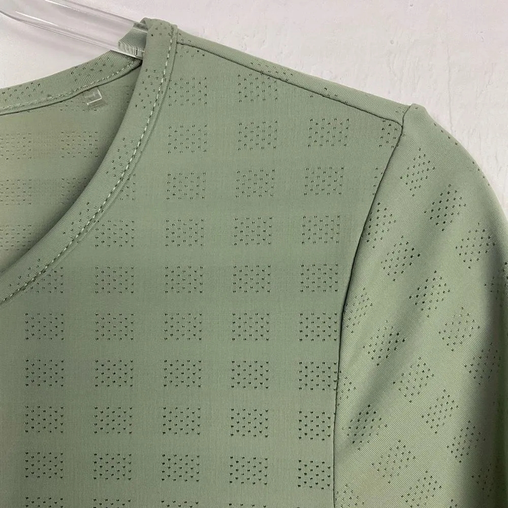 Zyia Sage Green Box Swoop Short Sleeve T Top XS - Image 2