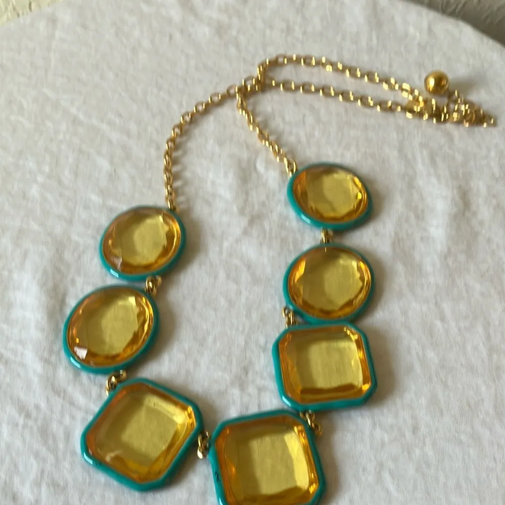 Kate Spade: Gold Tone & Teal Necklace- Statement Piece - Image 16