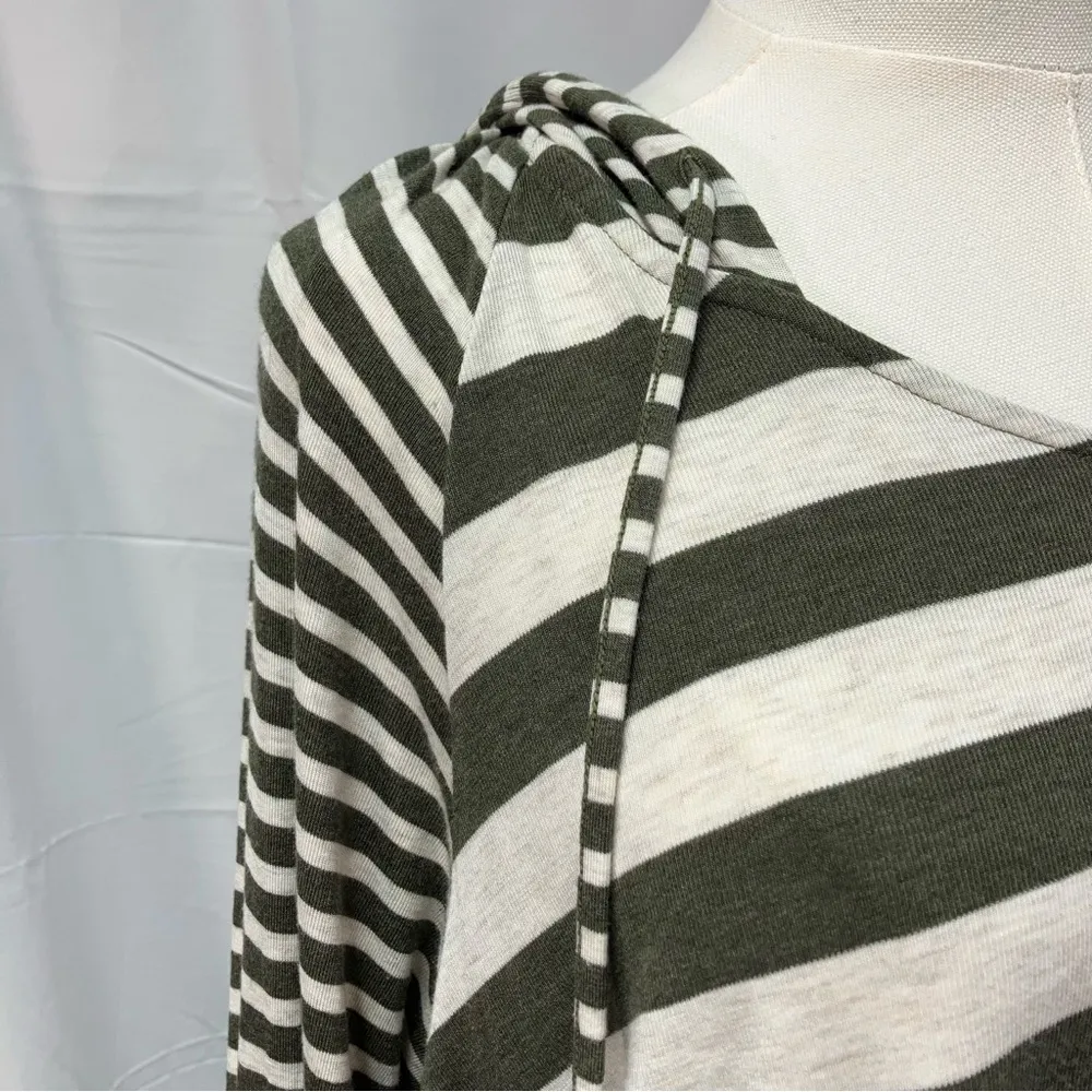 Cabi Playoff‎ Hoodie Womens Small Ivory Green Stripe Style #3995 Fall 2020 - Image 3