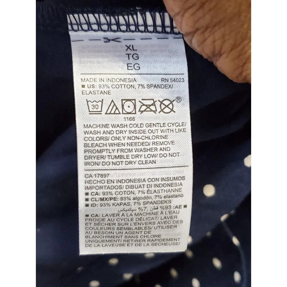 Old Navy Women's Blue Cotton Round Neck Long Sleeve Knee Length Dress Size XL - Image 11