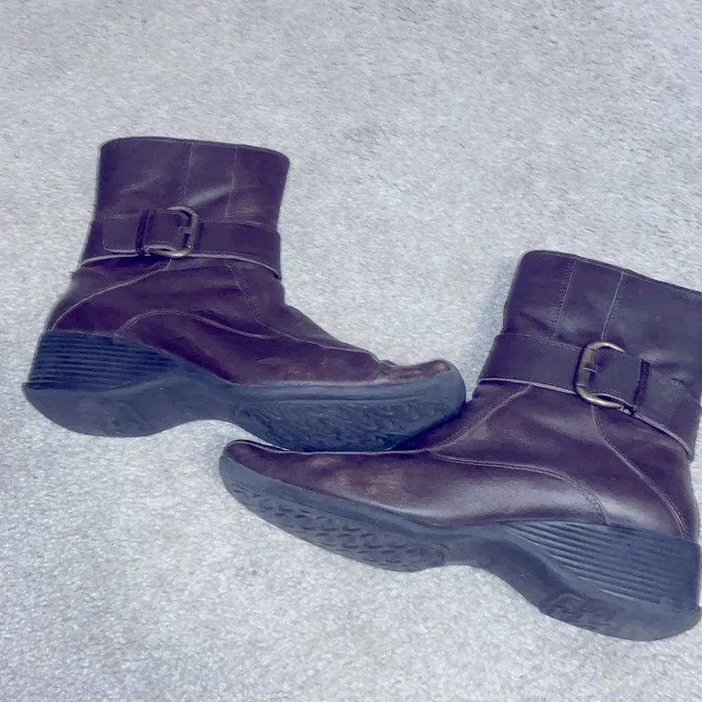 Clarks vintage square toe Y2k boots in chocolate brown size 8.5 - Image 8