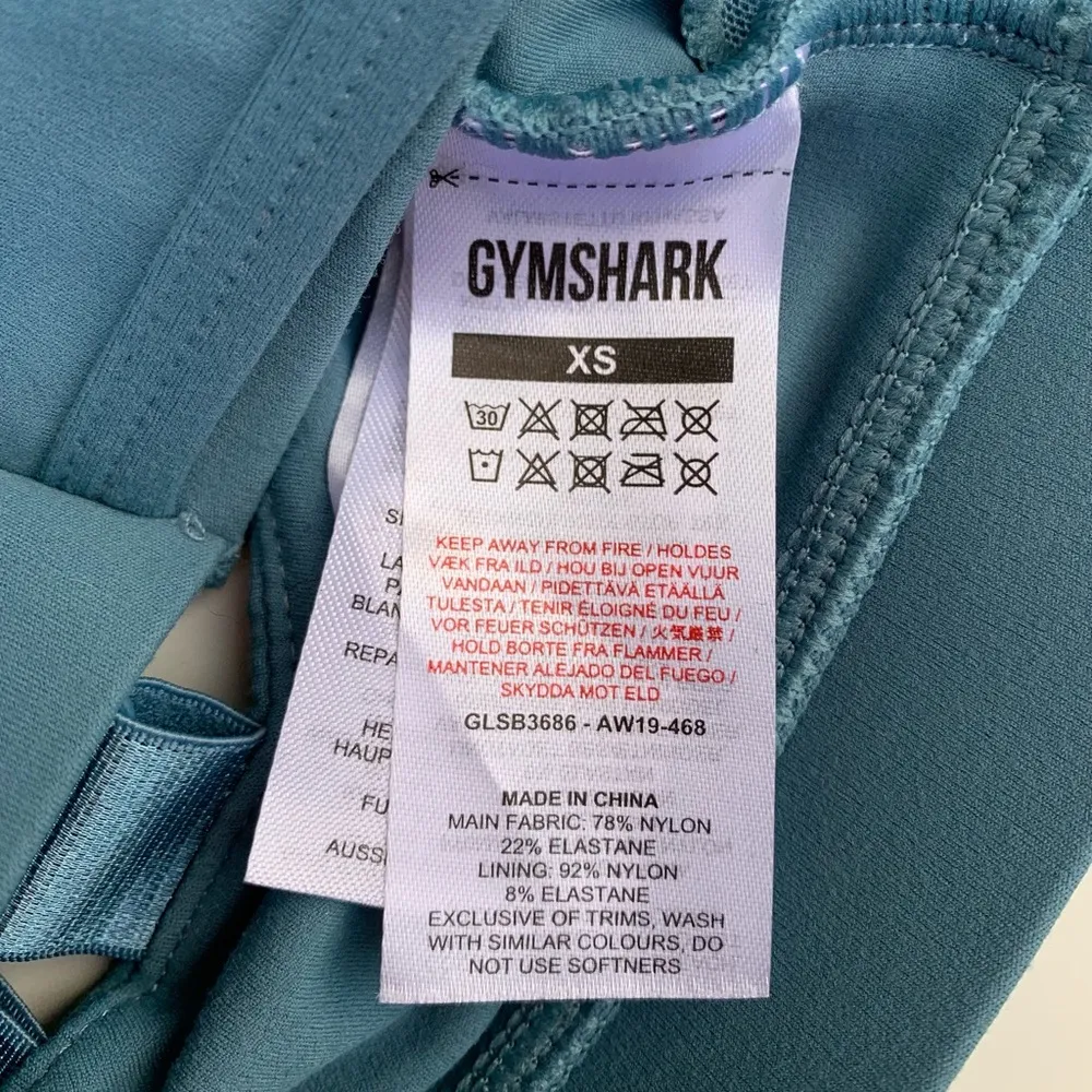 Gymshark Studio Sports Bra Strappy Smokey Teal XS NWT - Image 4