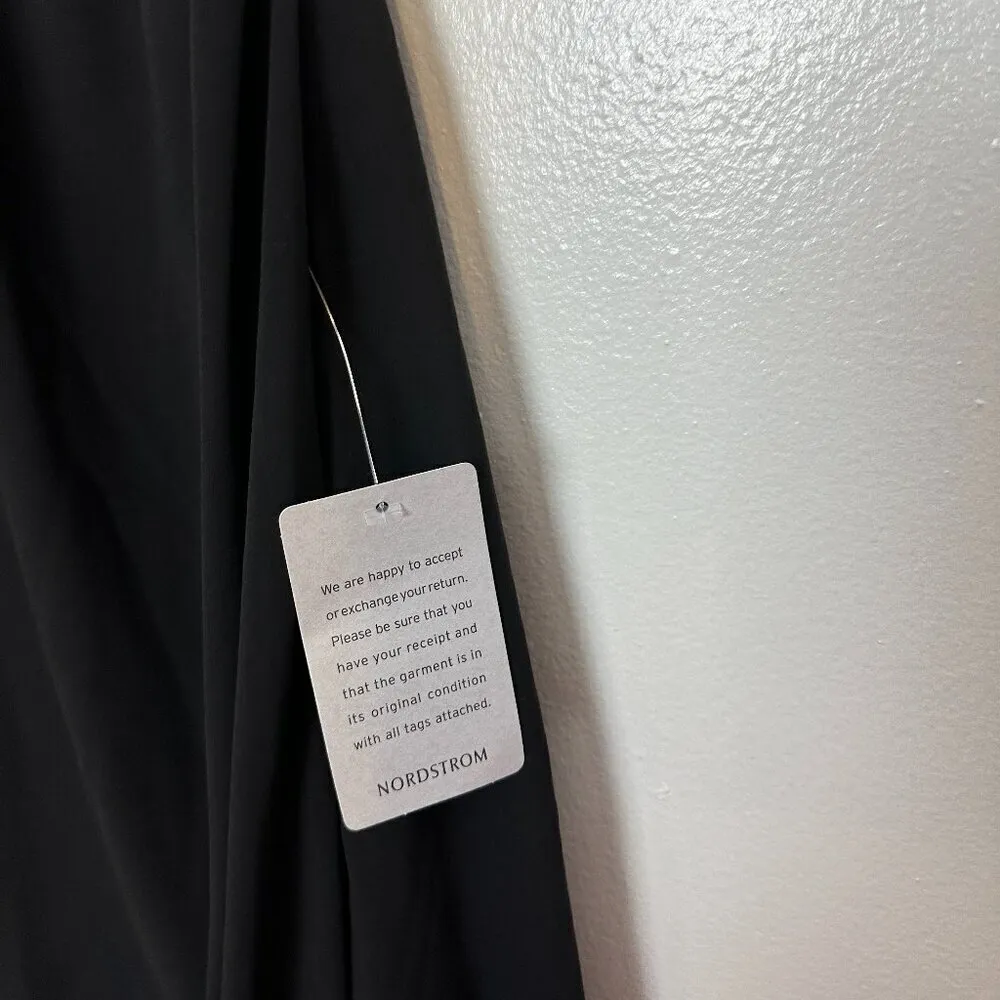 JEWEL Badgley Mischka Trapeze Dress with Beaded Trim in Black Size US 8 - Image 4