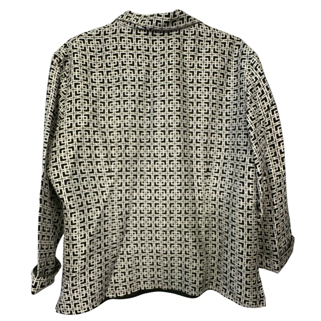 Anne Carson Black and White Geometric Jacket - Image 3