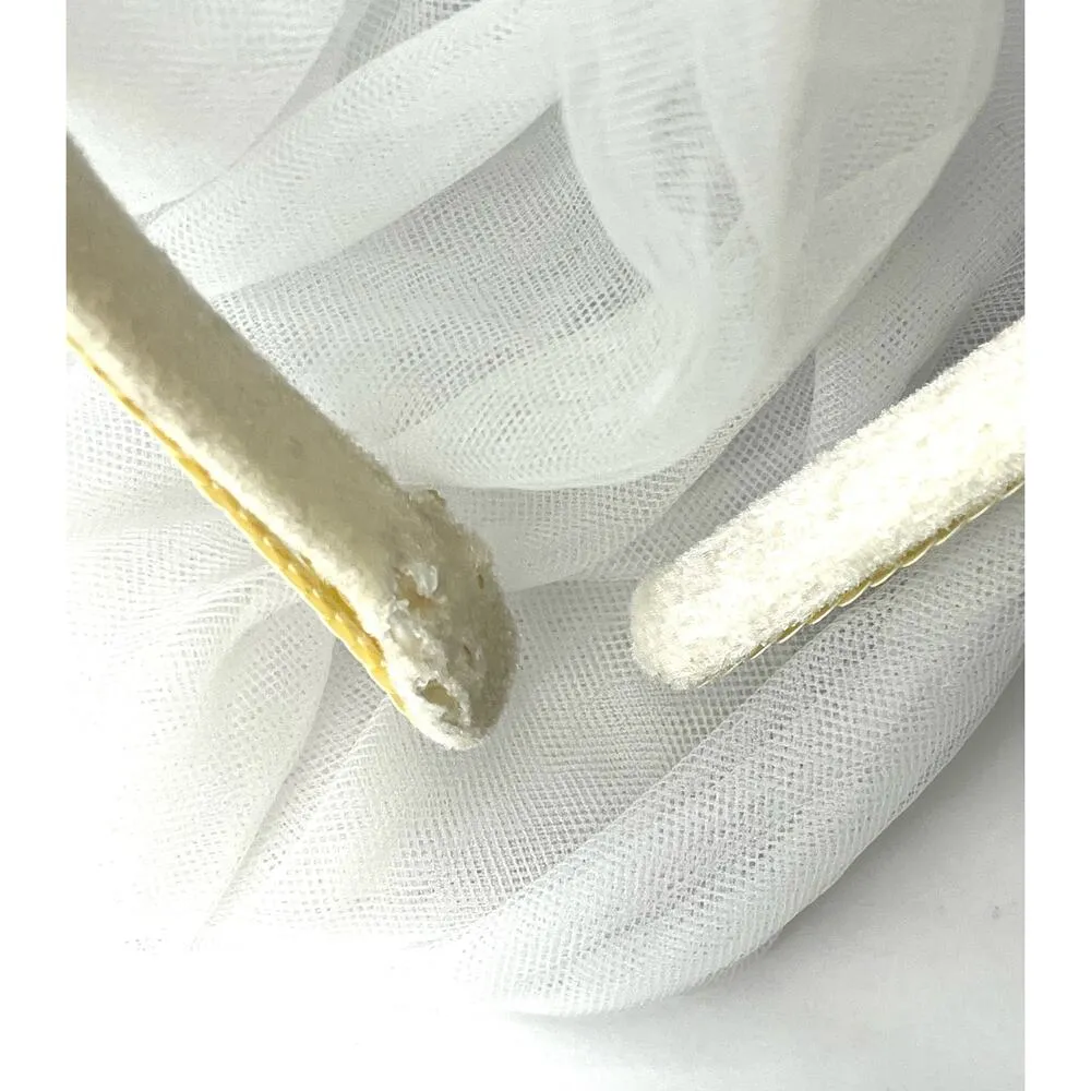 Disney MINNIE MOUSE WEDDING VEIL Iridescent Sequin White Lace Heart Pink Flower - Image 7