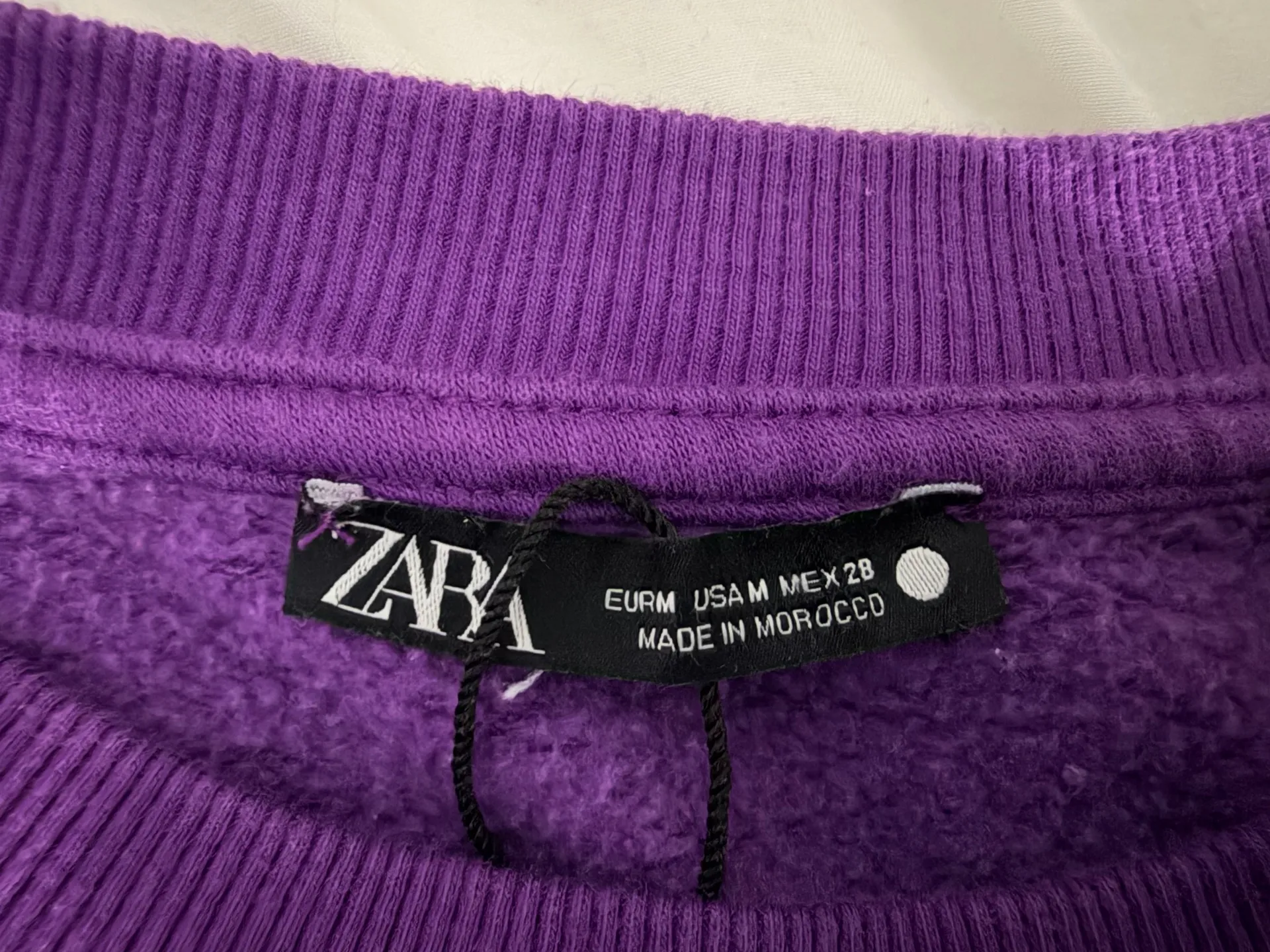 ZARA Crewneck Purple Sweater Medium - Image 2