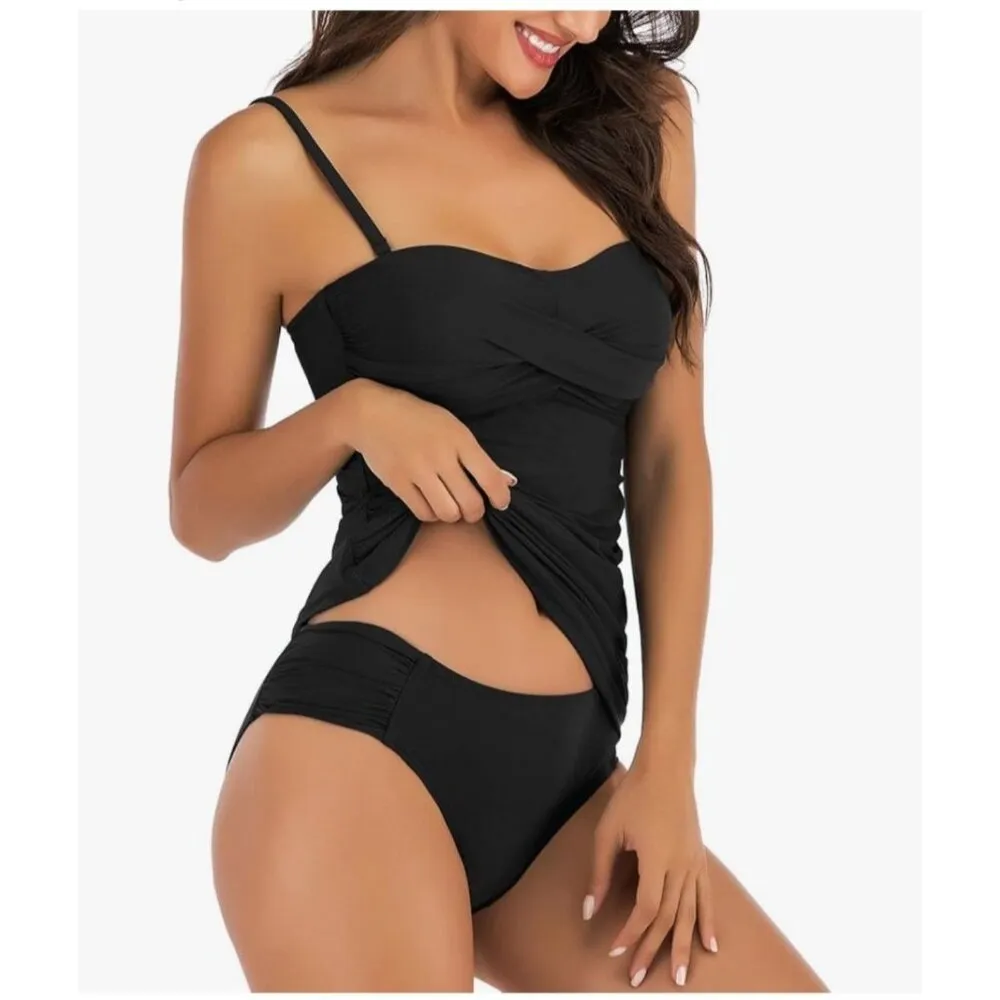 BIKINX‎ Tankini Bathing Suit, Tummy Control, Size XXL Black - Image 12