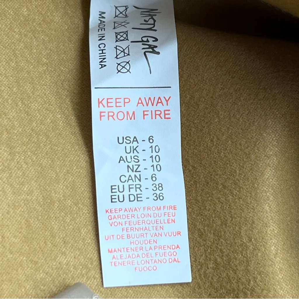 Nasty Gal Tan Faux Leather Shirt-Size 6 - Image 11