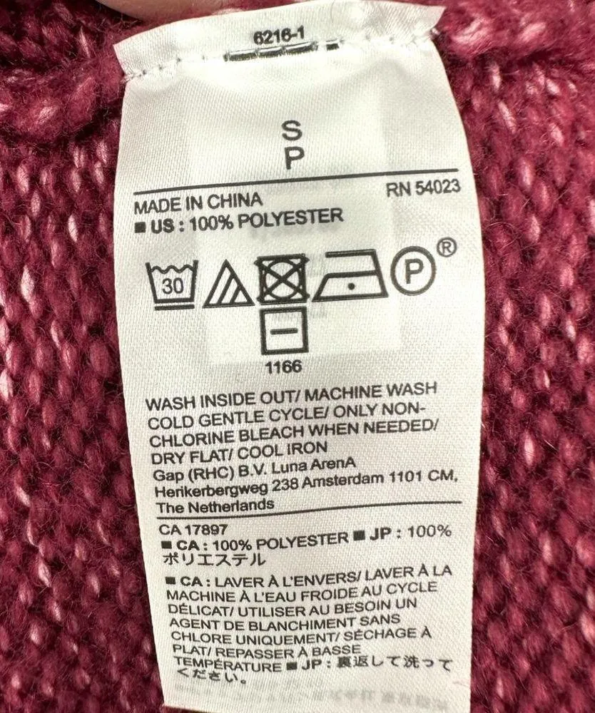 Banana Republic | NWOT | Small | Cranberry Speckled Cable Knit Mock Neck Sweater - Image 6