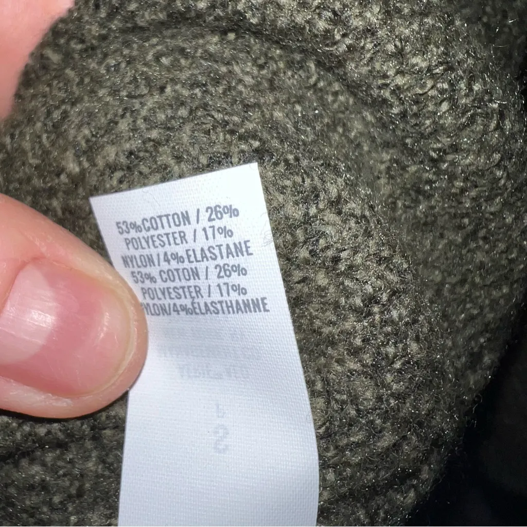 Aerie Crewneck Oversize Lightweight Knit Sweater Olive Green Size Small - Image 7