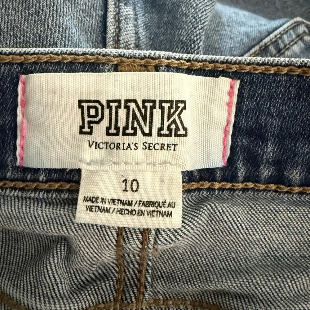 Victoria’s Secret Pink Women’s Denim Cut Off Shorts Size 10 - Image 3