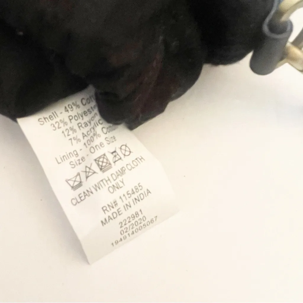 Elizabeth‎ and James Drawstring Black Bucket Bag Purse With Beaded Round Handles - Image 5