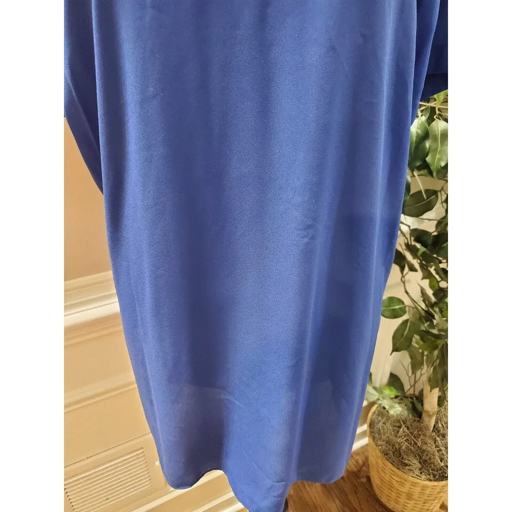 Vince Camuto Women's Blue Polyester Round Neck Short Sleeve Pullover Blouse 2X - Image 4