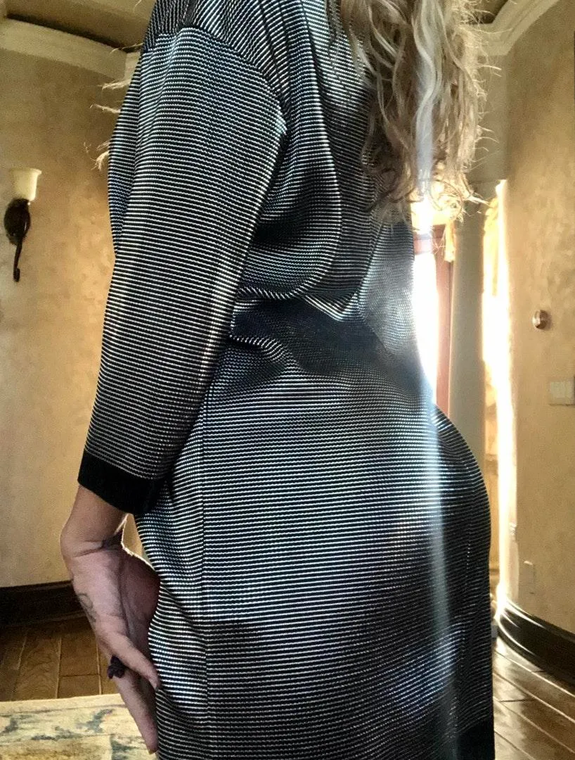 Metallic Silver Mini Dress - Image 2