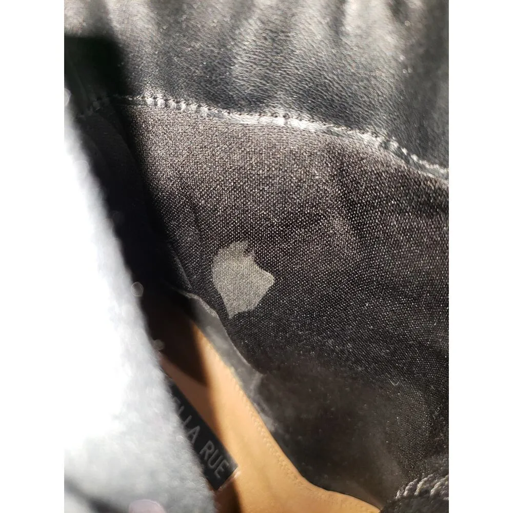 Izabella Rue Ankle Boots Womens Size 8 Black Patent Leather Block Heel Side Zip - Image 10