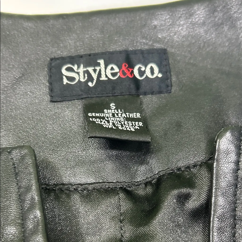 Style & Co. Black Leather Jacket - Image 5