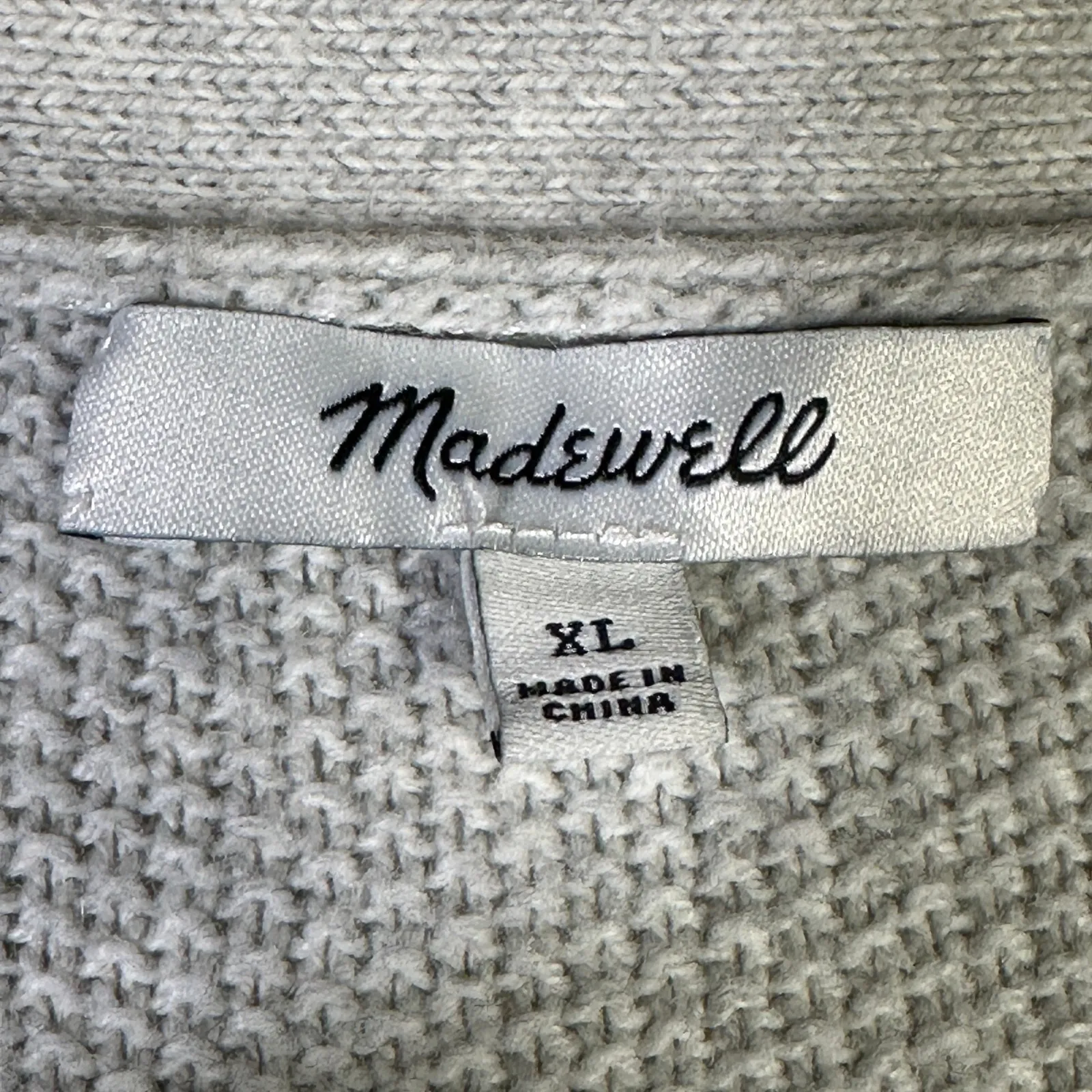 Madewell Cardigan Sweater Womens XL Gray Cotton Button Front Knit Minimalist - Image 6