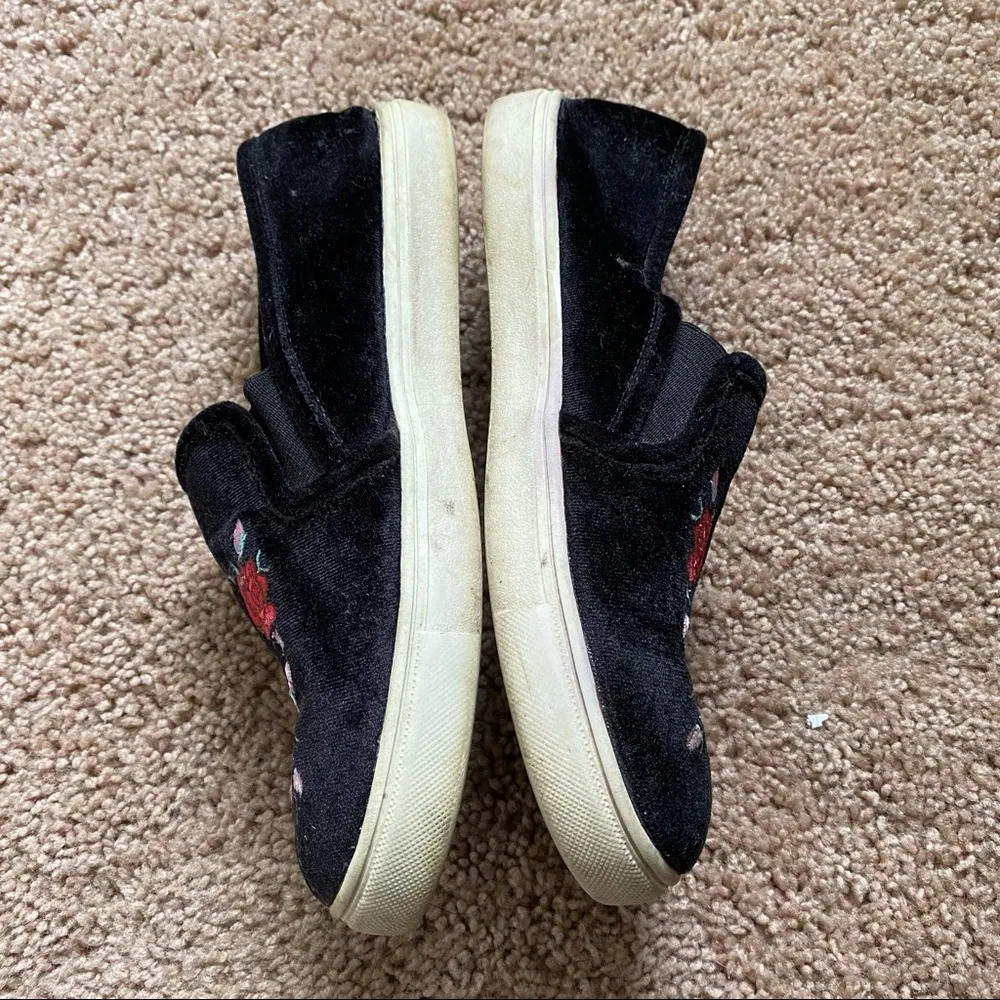 Black Velvet Rose Slip Ons - Image 4
