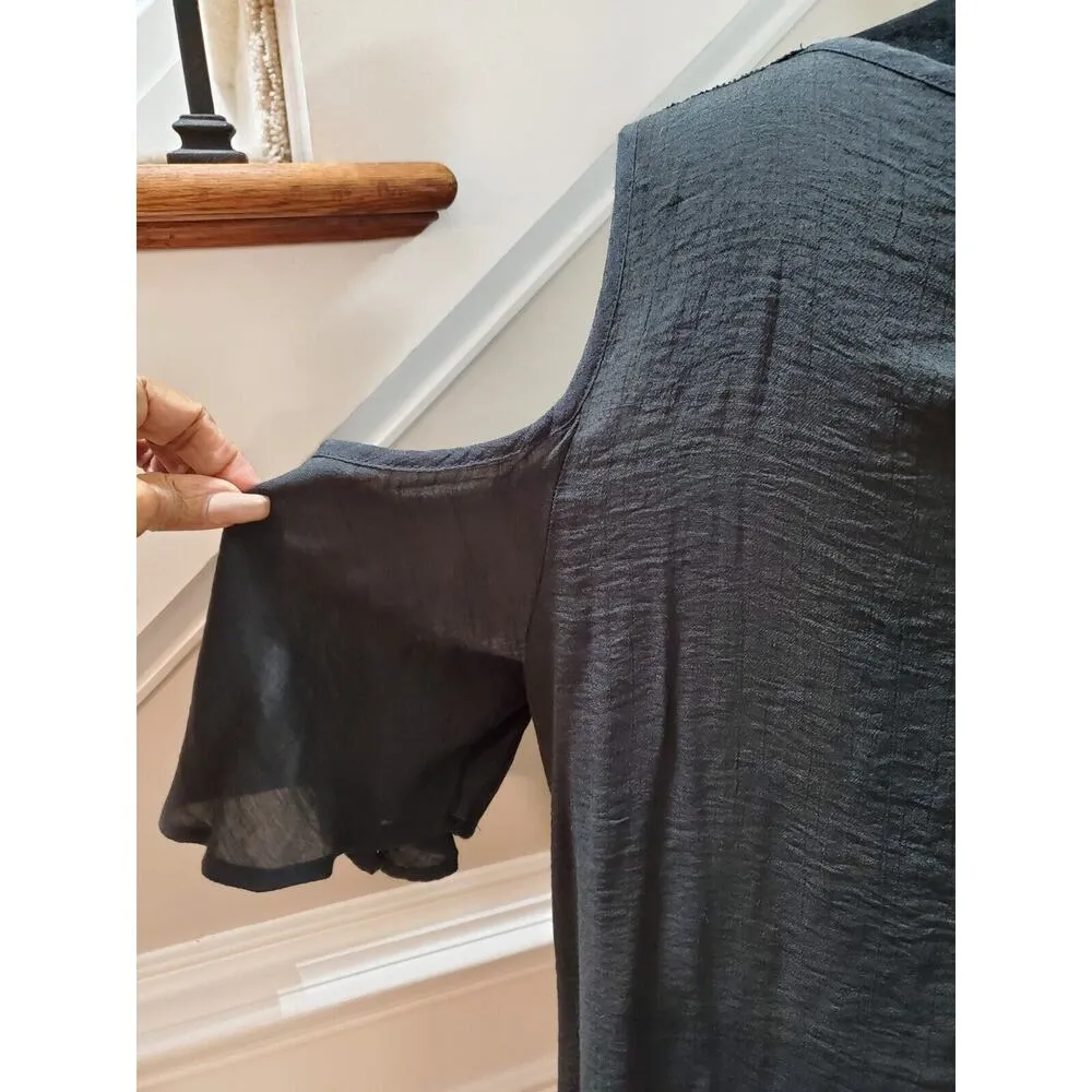Catalina Women's Black Rayon 3/4 Sleeve Round Neck Coverup Top Blouse Size 2X - Image 7
