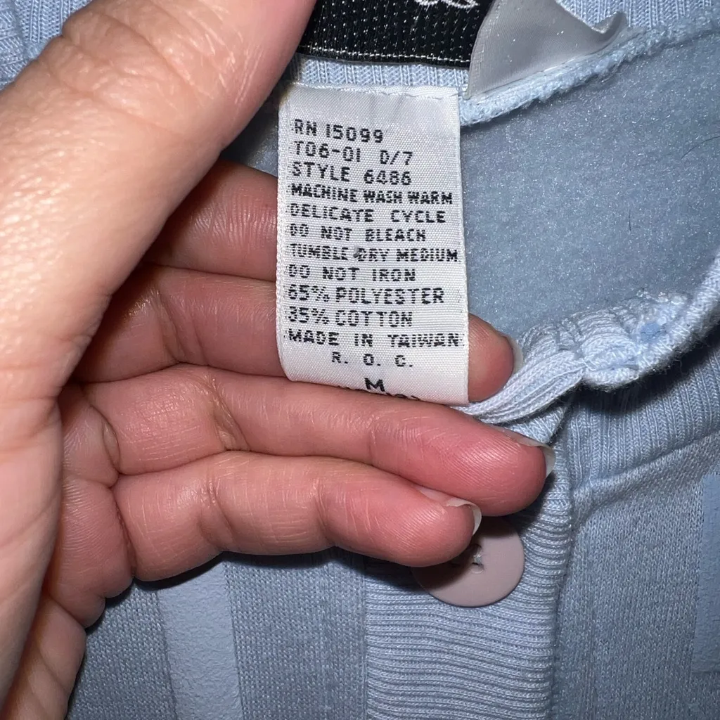 Vintage 80s Carriage Court Light Blue Button - Image 5