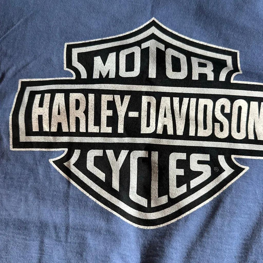 NWT Harley Davidson ringer t shirt blue small - Image 2