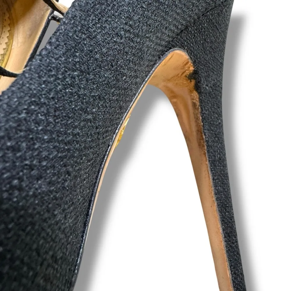 Charlotte Olympia Black Canvas Dolores Espadrille Platform Ankle-Strap Pumps - Image 14