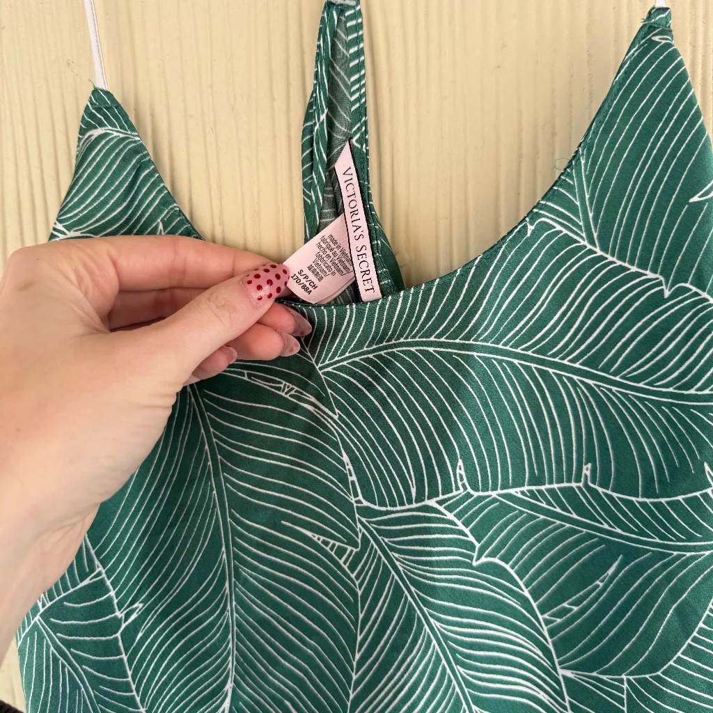 Victoria's Secret Green Botanical Slip Top - Image 2