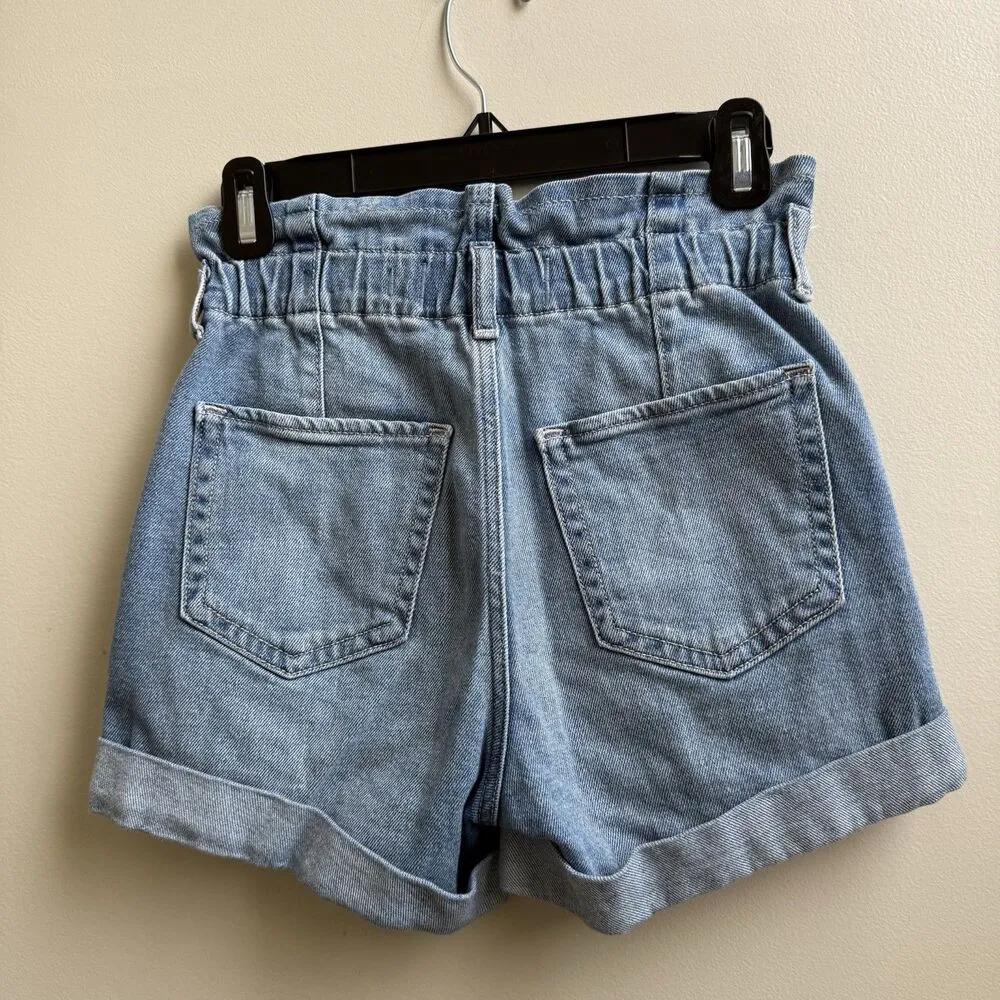 Hollister Blue Denim Ultra High-Rise Mom Short 3" Stretch Size 0/24 - Image 3