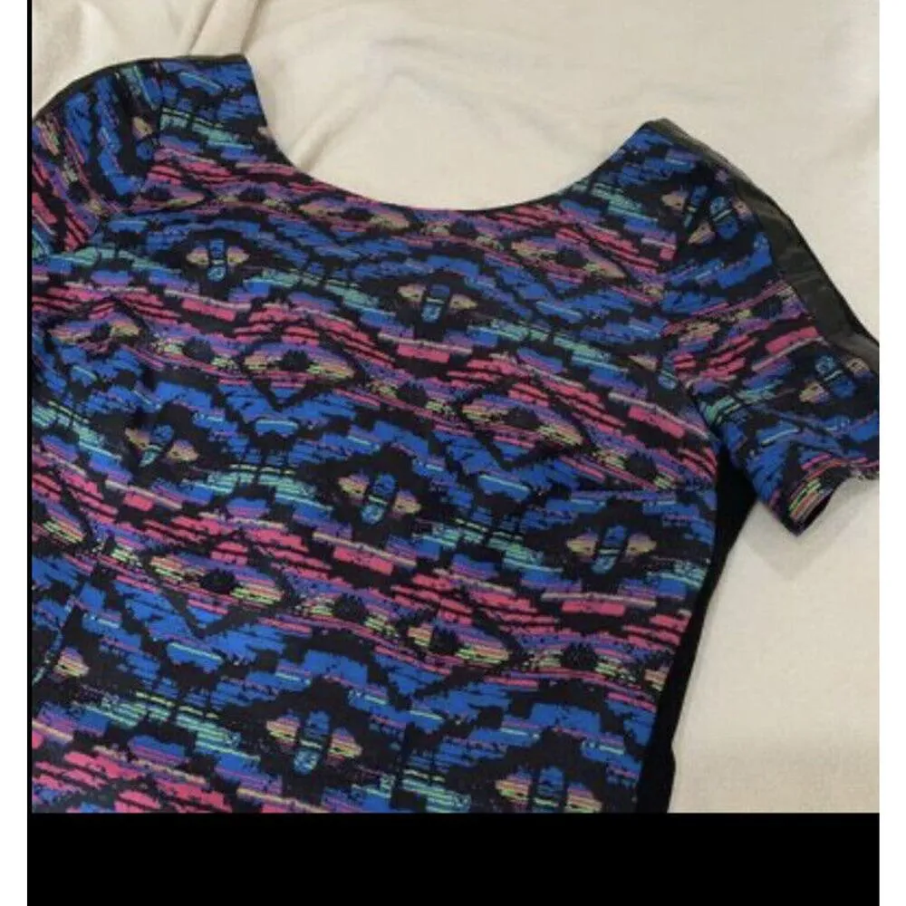 Plenty by Tracy Reese Anthropologie Dress Aztec Southwestern Faux Leather Trim 2 - Image 5