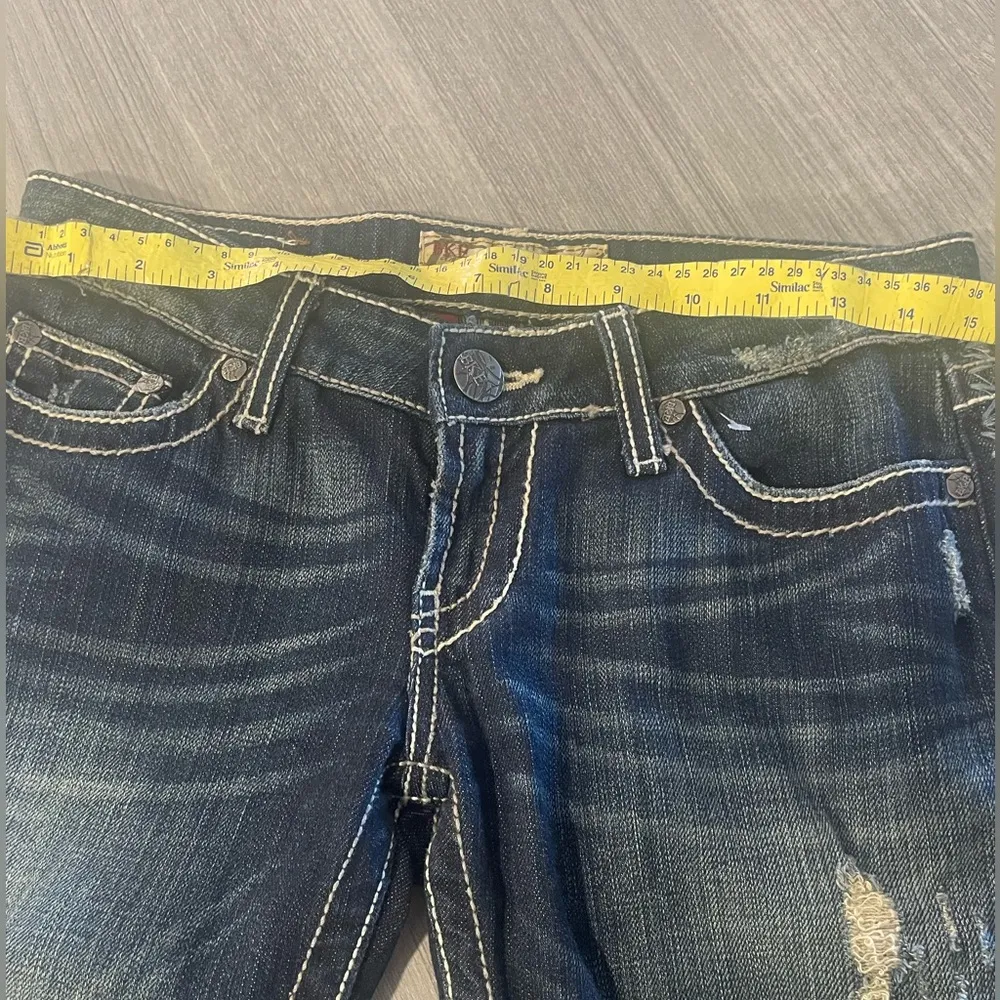 Women's BKE Sabrina Stretch Low Rise Boot Cut Jean Med Wash Chunky Side … - Image 7