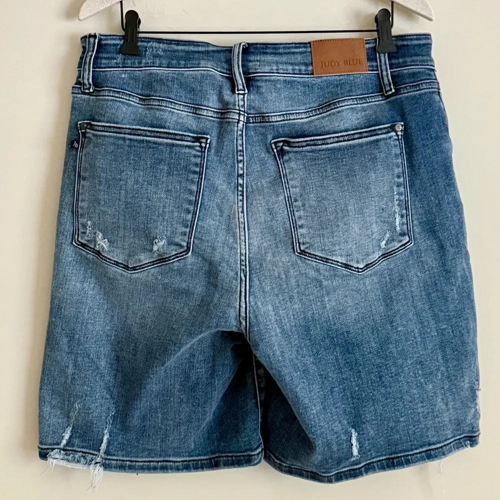 Judy Blue Bermuda Distressed Shorts High Rise Size 1X - Image 3