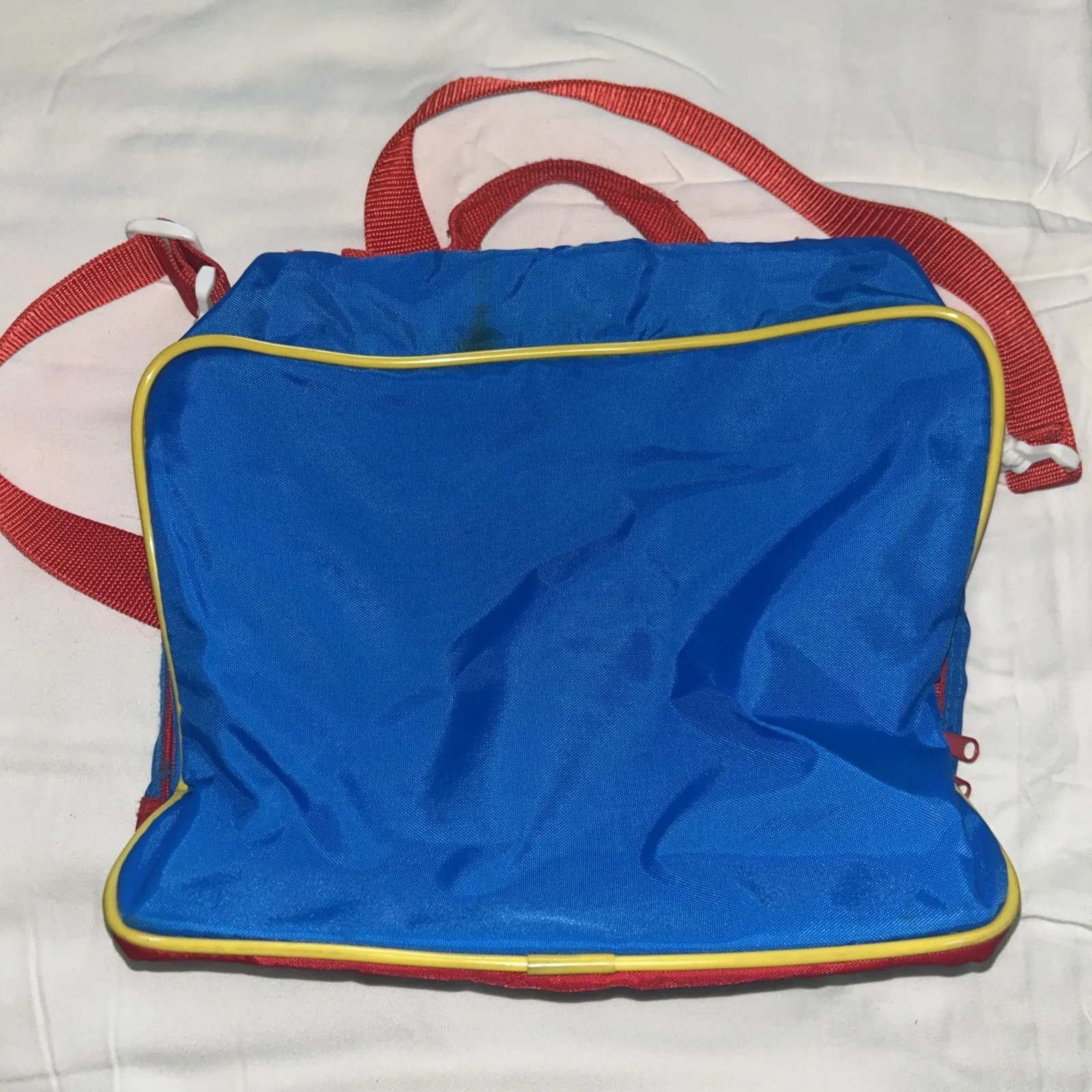 Vintage 90s Oshkosh Red Blue Yellow Primary Childs Messenger Diaper Carry - Image 4