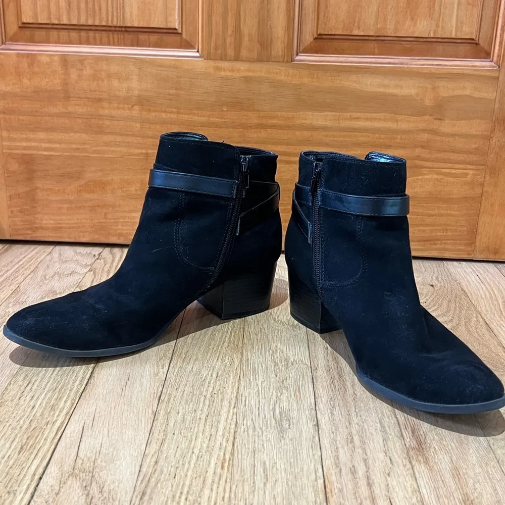 Unisa Black Ankle Boots with Buckle Detail - Image 5