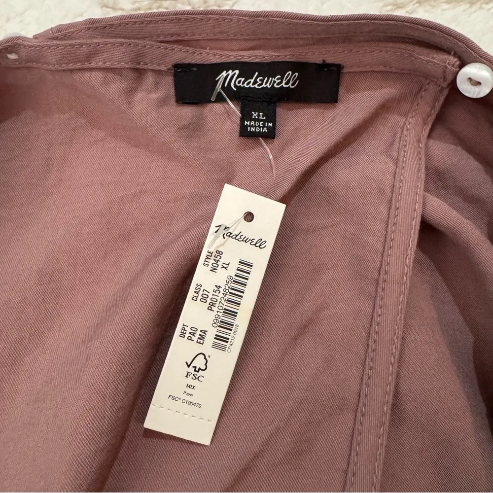 Madewell Mauve Pink Relaxed Tulip Back Long Sleeve Top, Women’s XL, NWT - Image 5